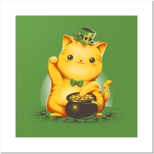 Irish Lucky Cat Posters and Art